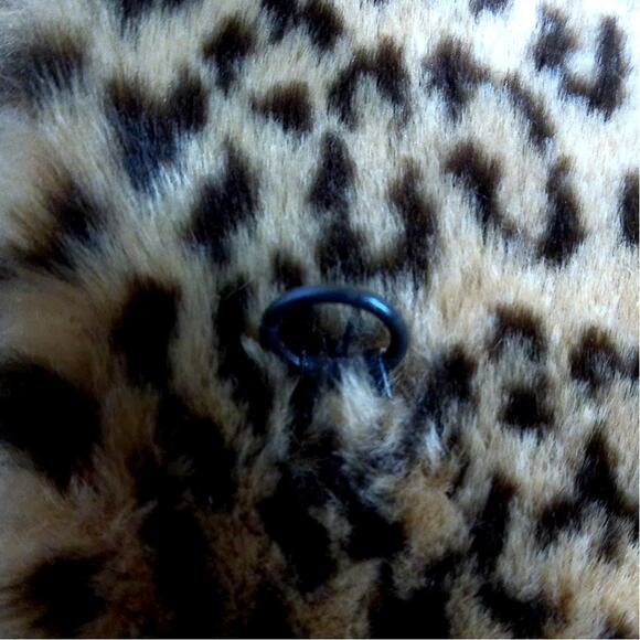 Vintage David Leinoff Mob Wife Old Money Faux Fur Leopard Print Swing Coat Sz 12 - Picture 9 of 10